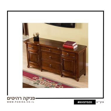 מזנון טלוויזיה מעץ מלא בשילוב MDF וציפוי פורניר